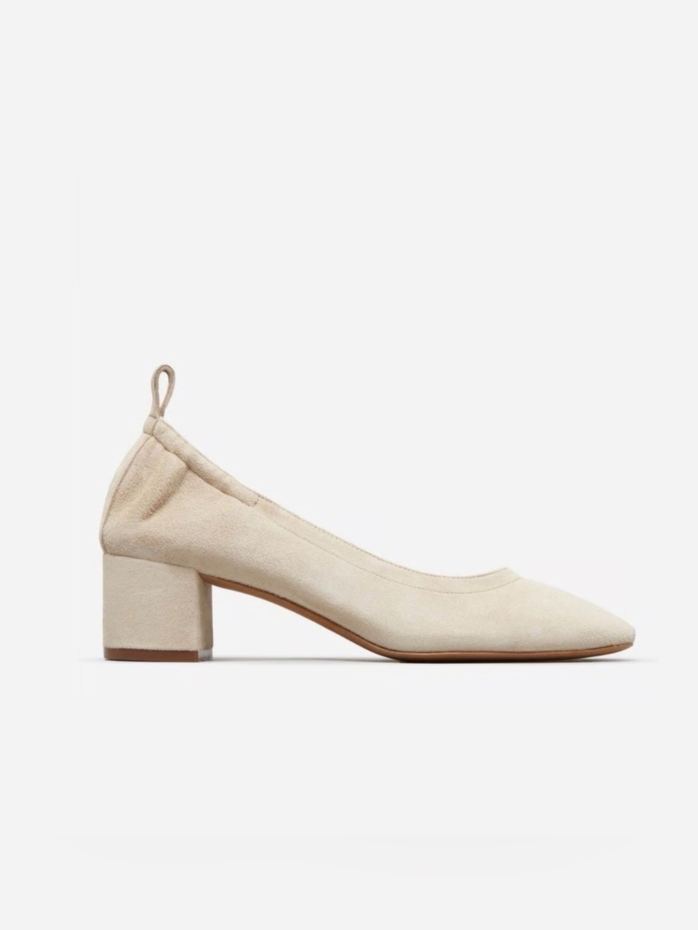 Everlane The Italian Day Heel In Natural Suede